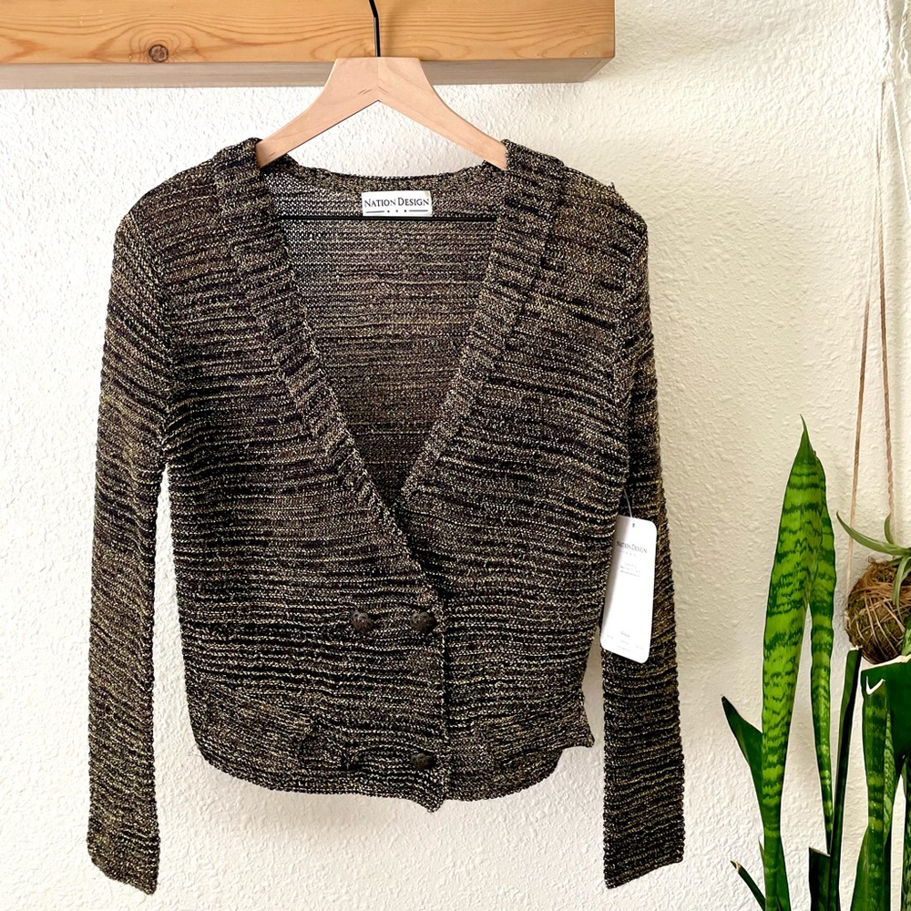 Sundance Nation Design black & gold sweater